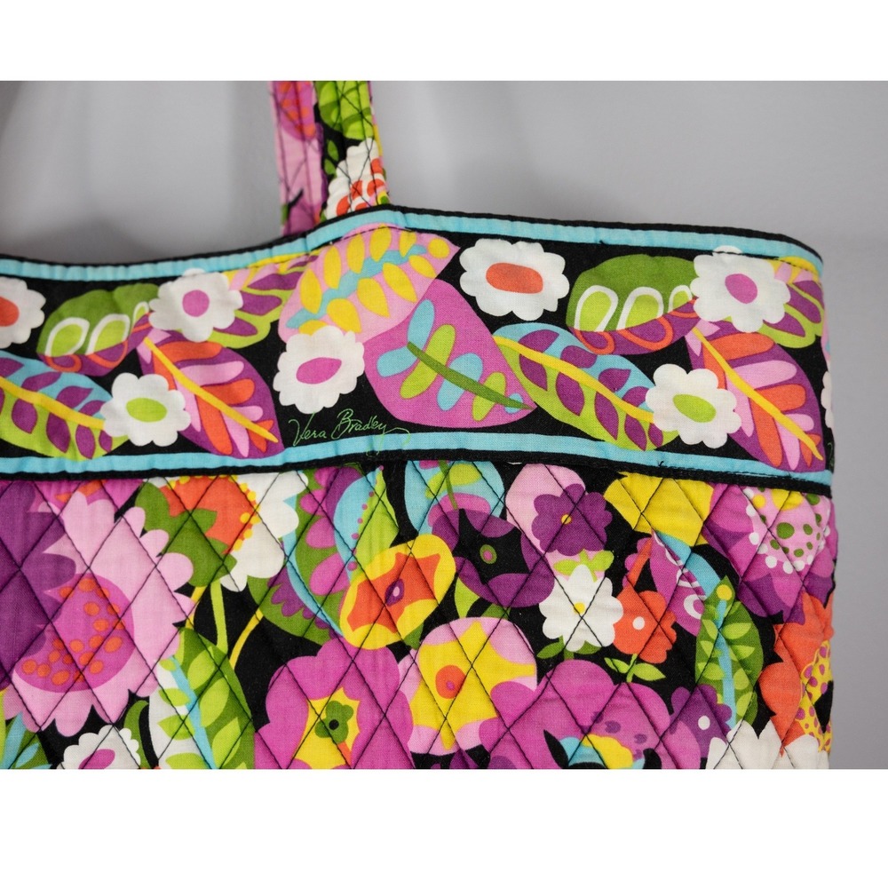 Vera Bradley Tote Bag Large Va Va Bloom Floral Excellent Quilted Cotton - Picture 7 of 7